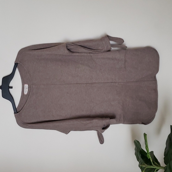 Max Studio weekend neutral color fleece lined sweatshirt dress, trendy, Sz S - Picture 1 of 9
